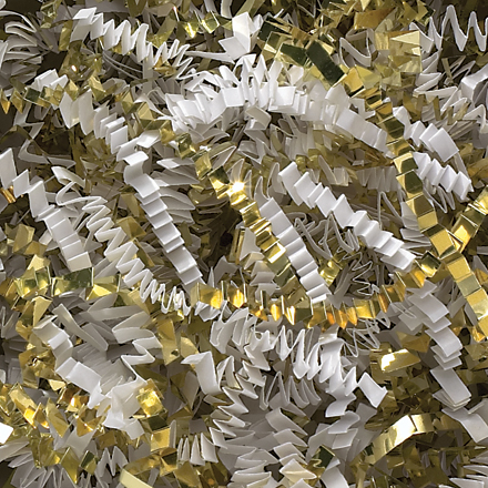 10 lb. White and Gold Metallic Blend Crinkle Paper