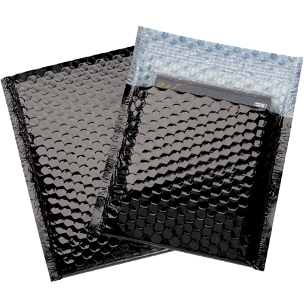 7 x 6 <span class='fraction'>3/4</span>" Black Glamour Bubble Mailers