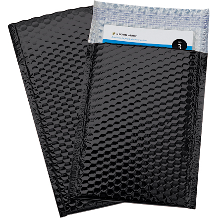 7 <span class='fraction'>1/2</span> x 11" Black Glamour Bubble Mailers