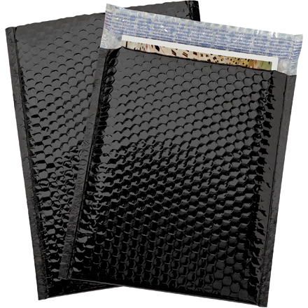 9 x 11 <span class='fraction'>1/2</span>" Black Glamour Bubble Mailers