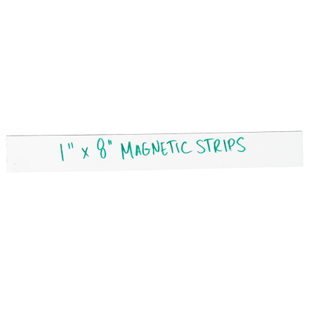 1 x 8" White Warehouse Labels - Magnetic Strips